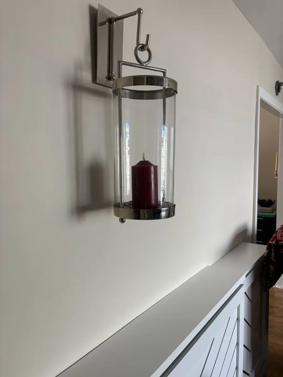 Stunning chrome and glass wall sconce - Image 1
