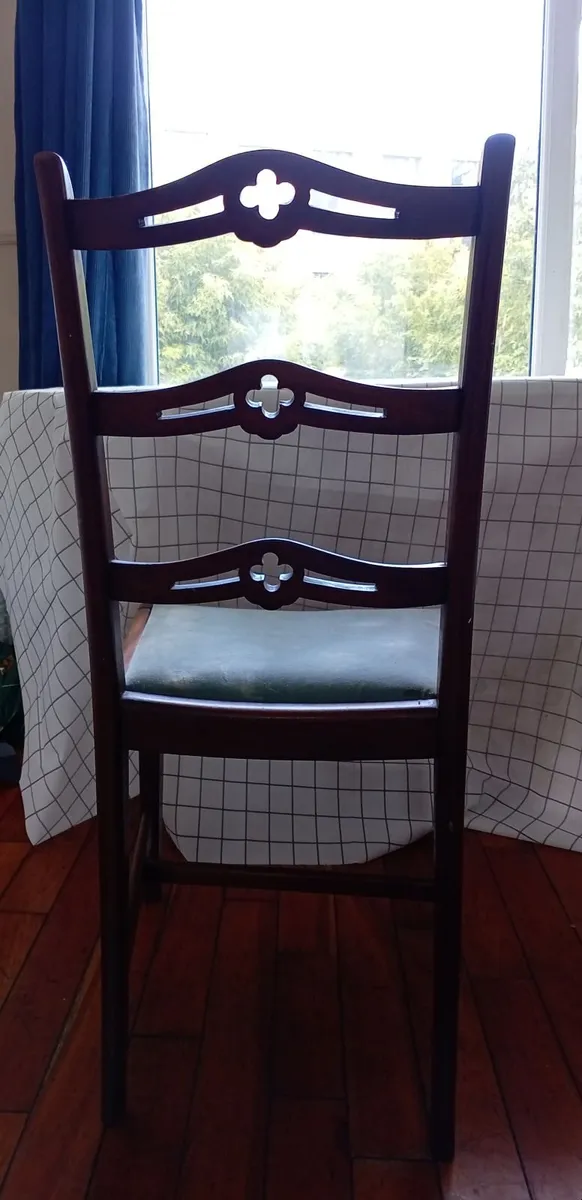 2 vintage Georgian style ribbon back dining chairs - Image 1
