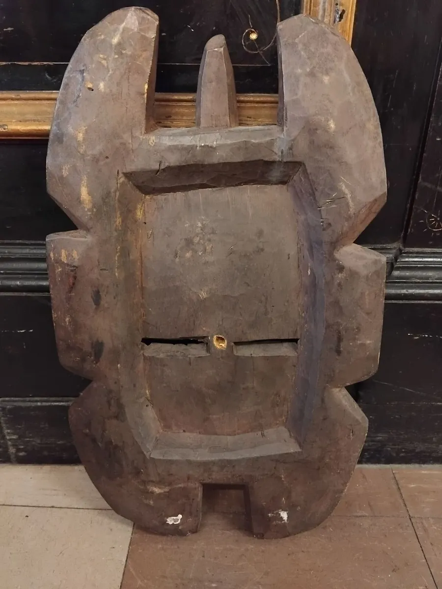 Vintage African Hand Carved Tribal Mask - Image 3