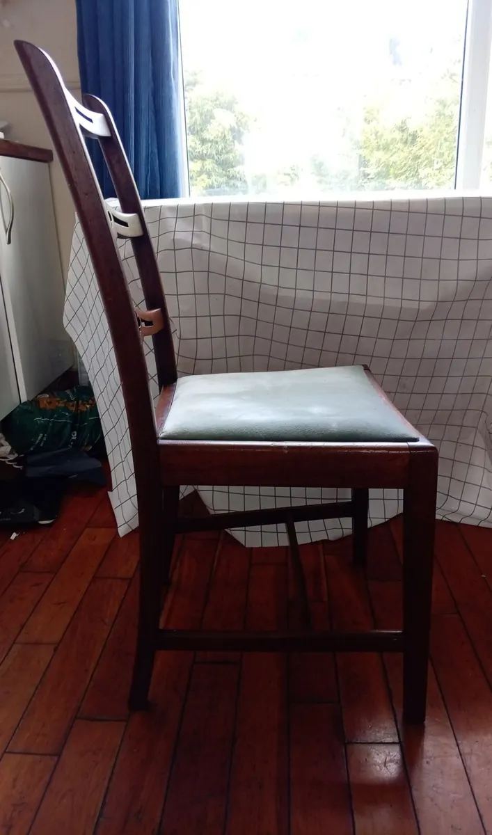 2 vintage Georgian style ribbon back dining chairs - Image 3