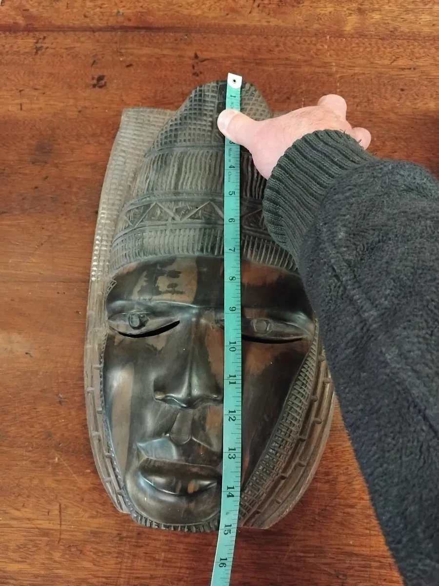 Vintage African Hand Carved Tribal Mask - Image 3