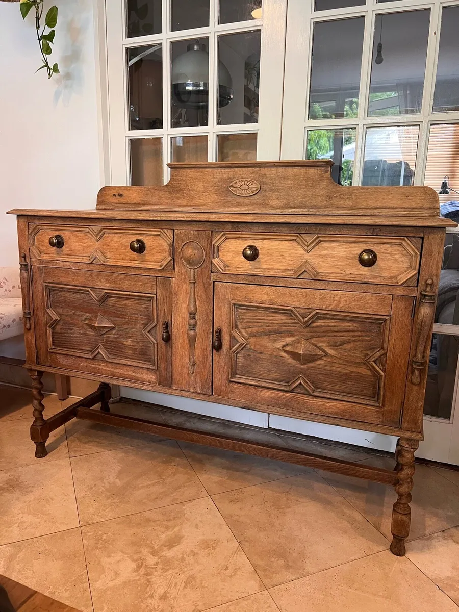 Antique oak sideboard - Image 2