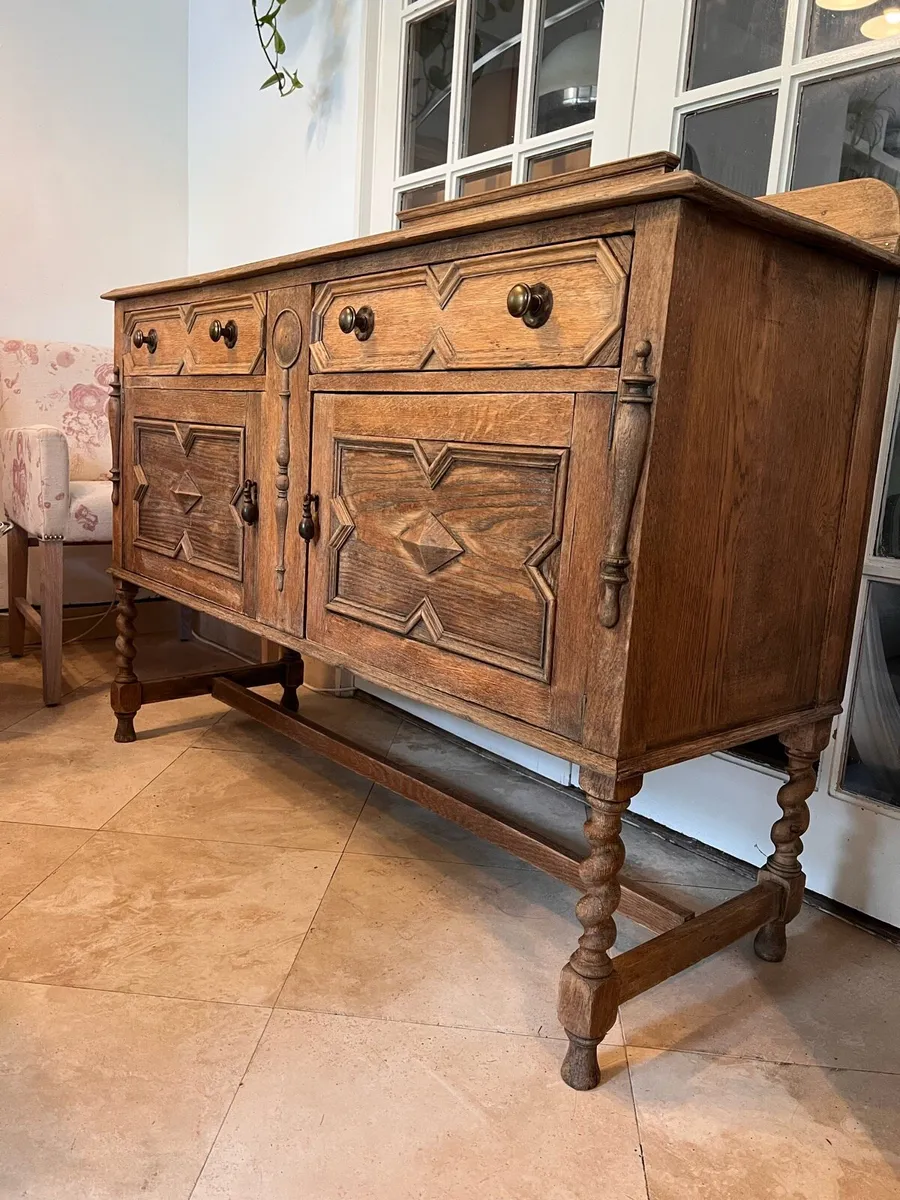 Antique oak sideboard - Image 4