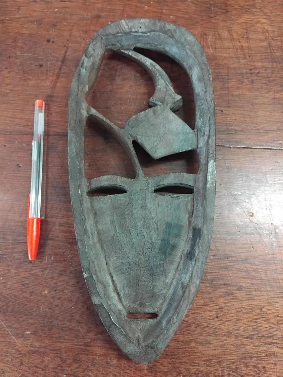 Vintage African Hand Carved Tribal Mask - Image 4