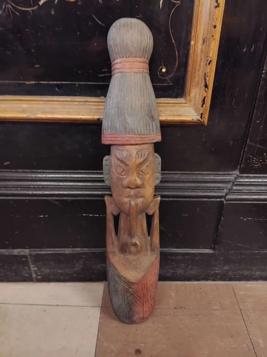 Vintage African Hand Carved Tribal Mask - Image 1
