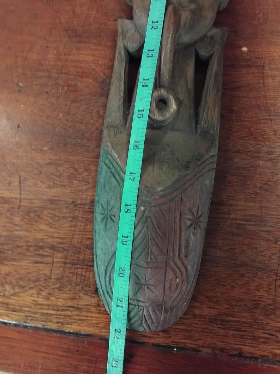 Vintage African Hand Carved Tribal Mask - Image 3