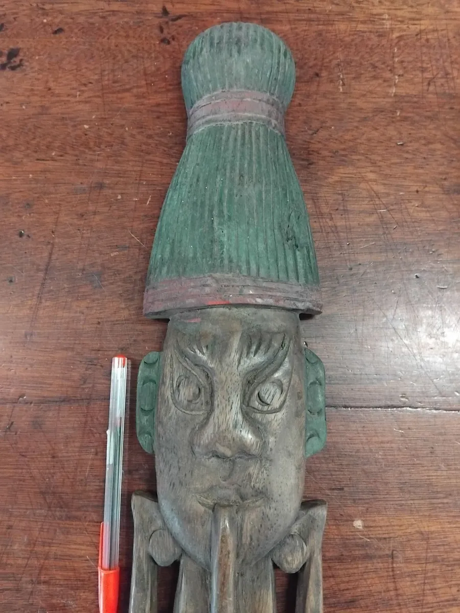 Vintage African Hand Carved Tribal Mask - Image 4