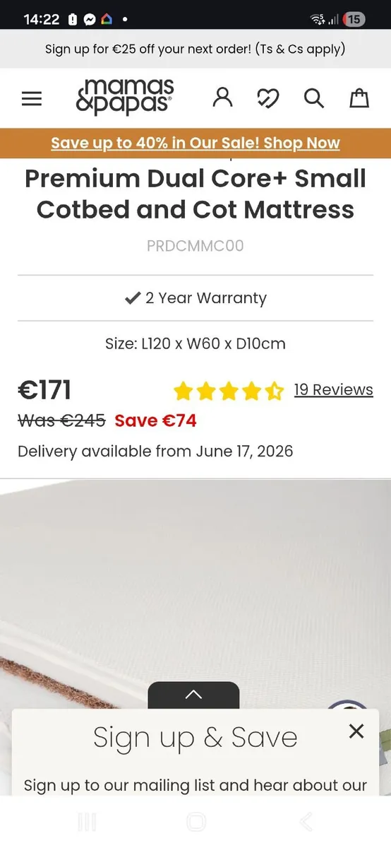 Mamas & Papas Premium Dual Core+ mattress - Image 2