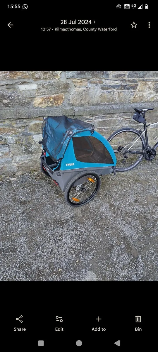 Thule bike trailor for kids - Image 4
