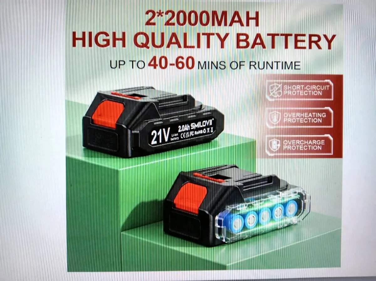 Cordless Batteries 21V Lithium 2/Charger Brand New - Image 2