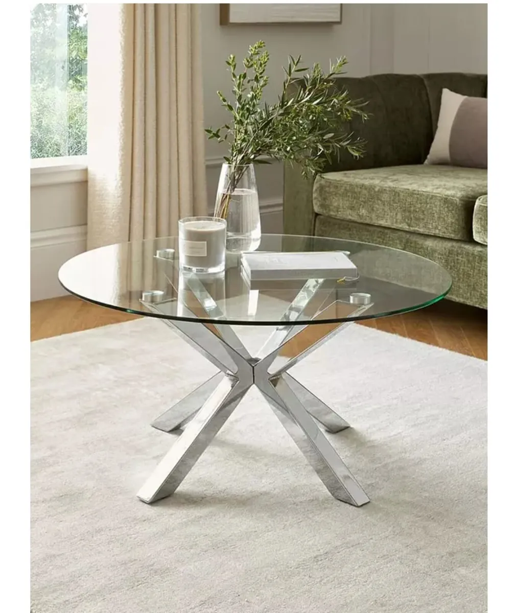 Chopstick glass and Chrome Coffee Table - Image 1