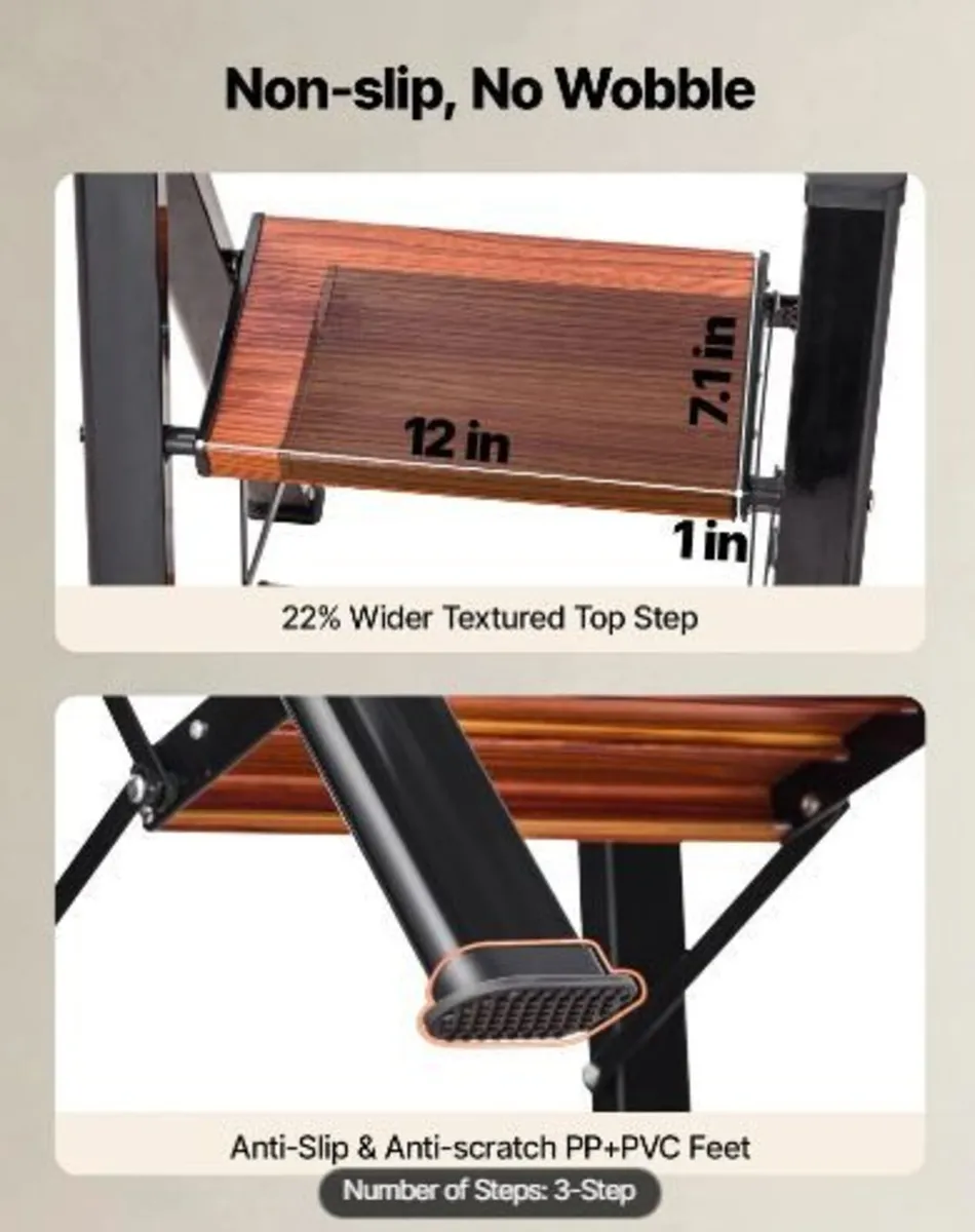 3 Step Ladder, Folding Step Stool - Image 4