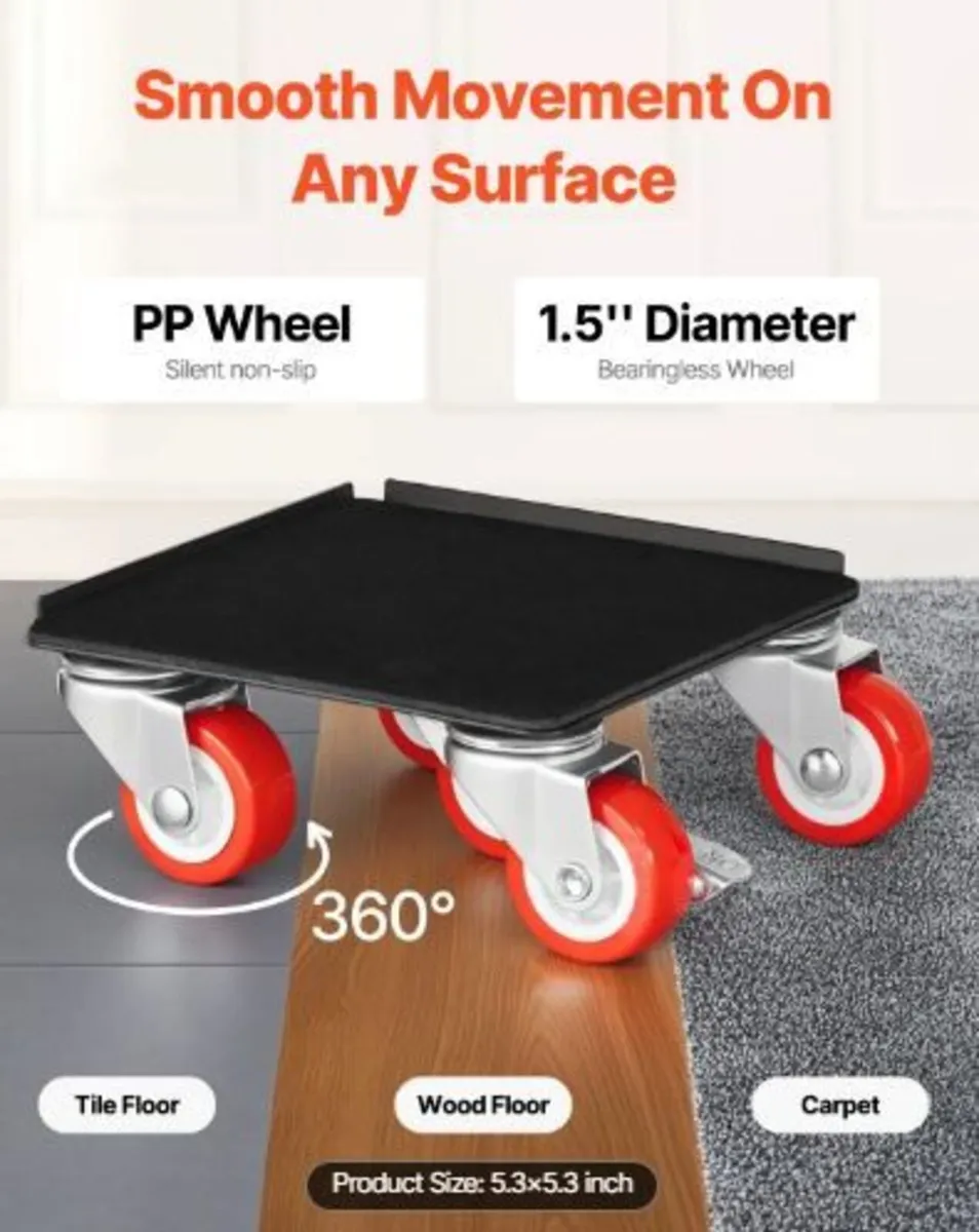 Furniture Dolly, Maximum Load 1200 lbs - Image 4