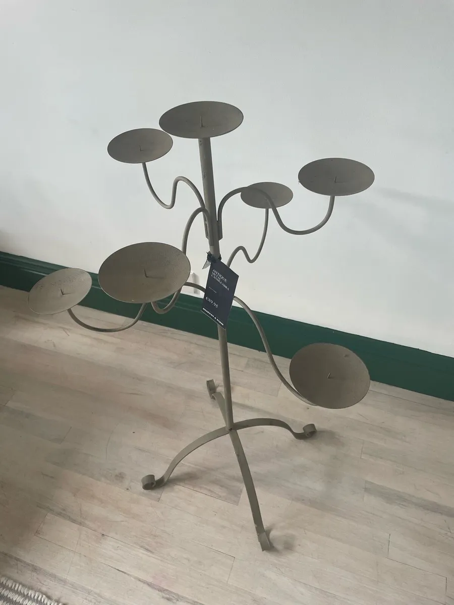 3 Antique style metal Candelabra - Image 1