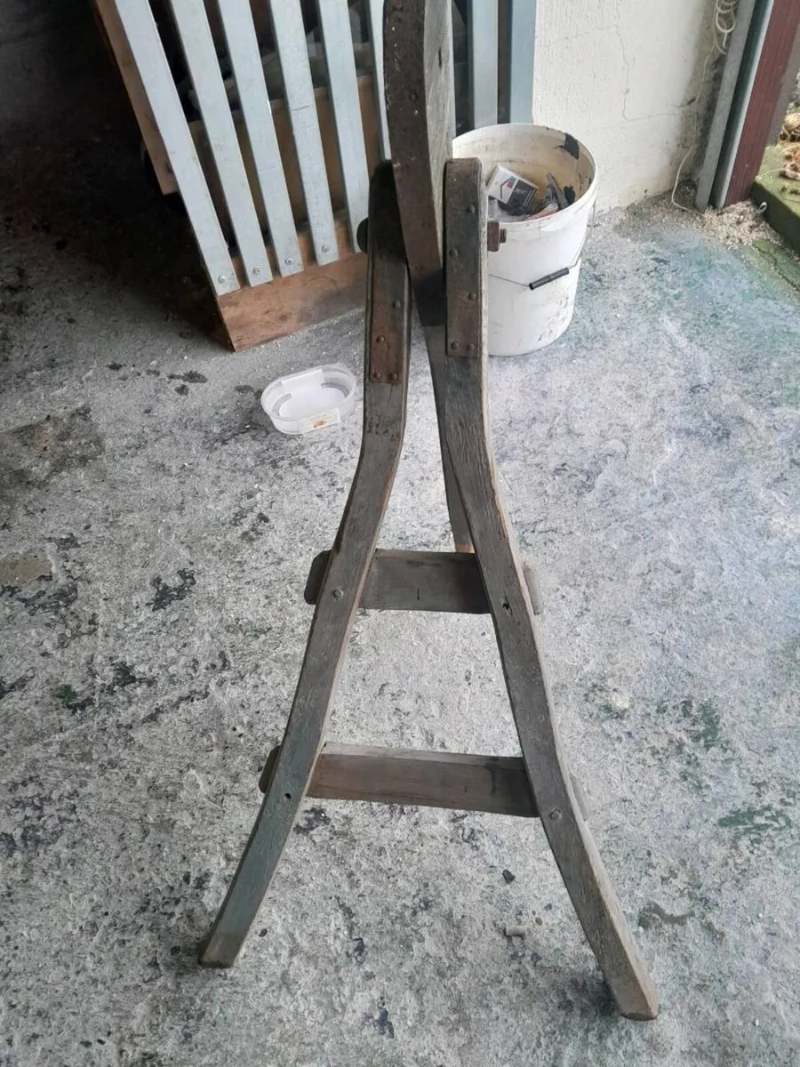 Antique wooden carrage wheel jack - Image 1