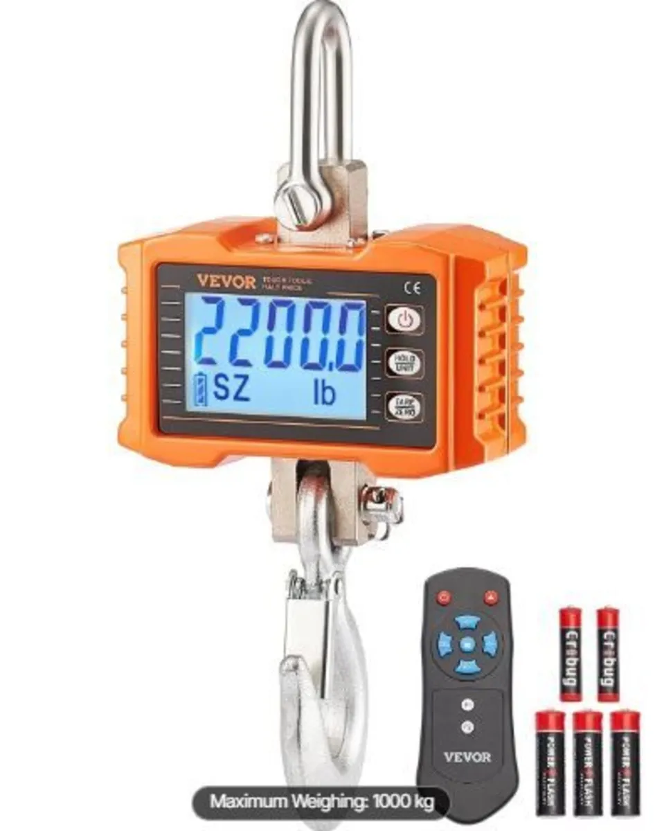 Digital Crane Scale, 2200 lbs/1000 kg - Image 3