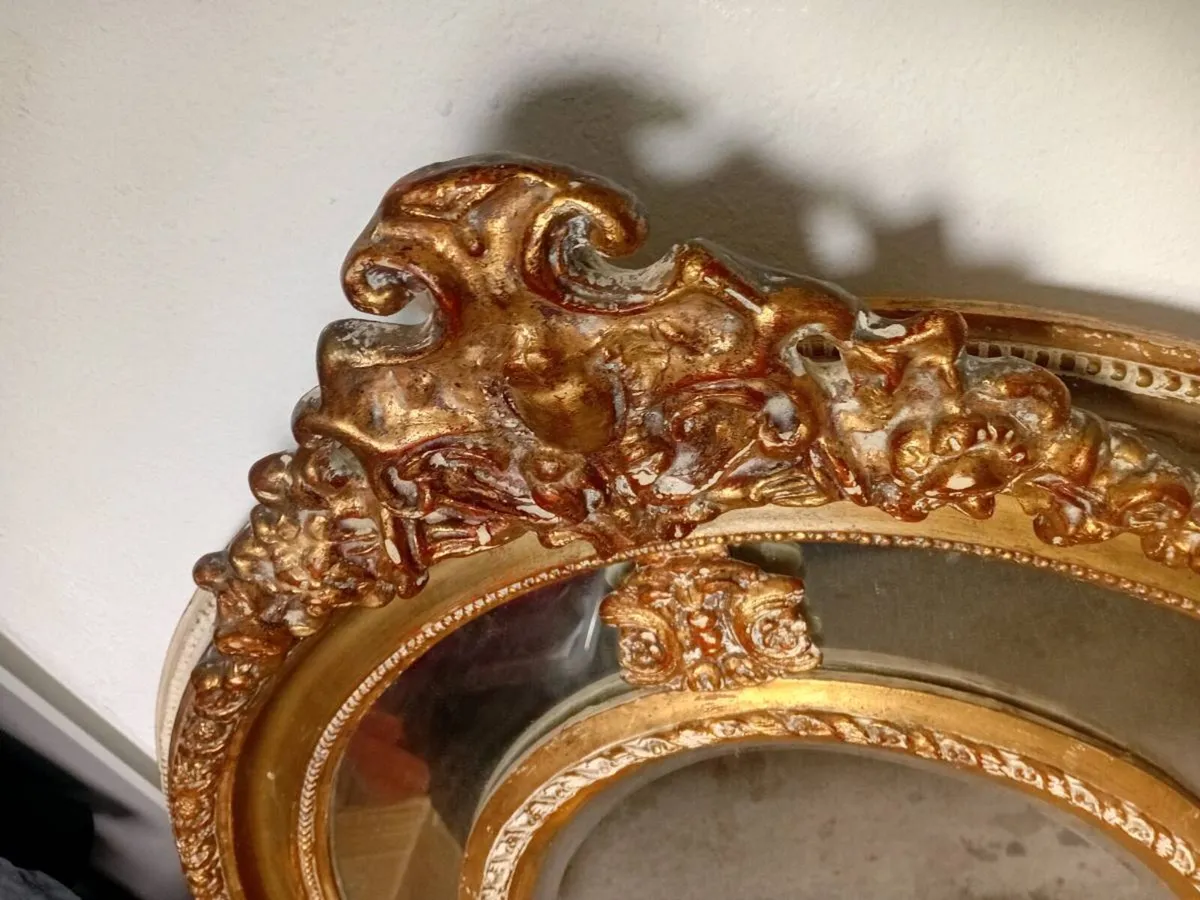 1890s victorian plate mirror 4.5ft x 4ft gilt gold - Image 3