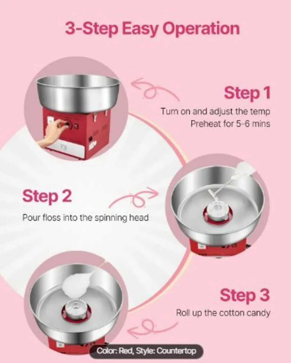 Electric Cotton Candy Machine, 1000W - Image 4