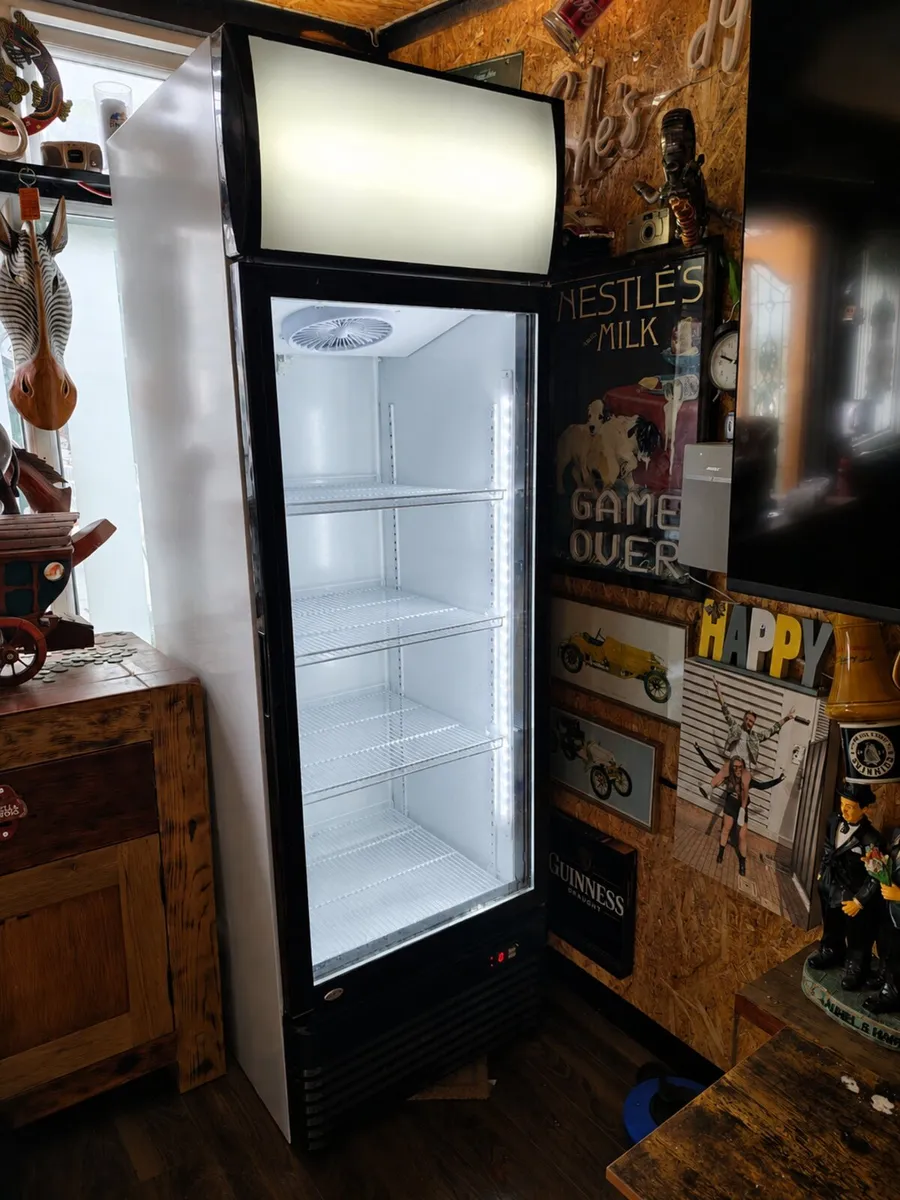 Glass door fridge