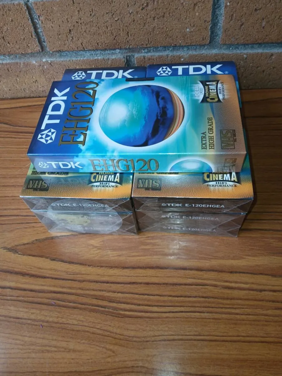 New 7 TDK high grade vhs video tapes. - Image 1