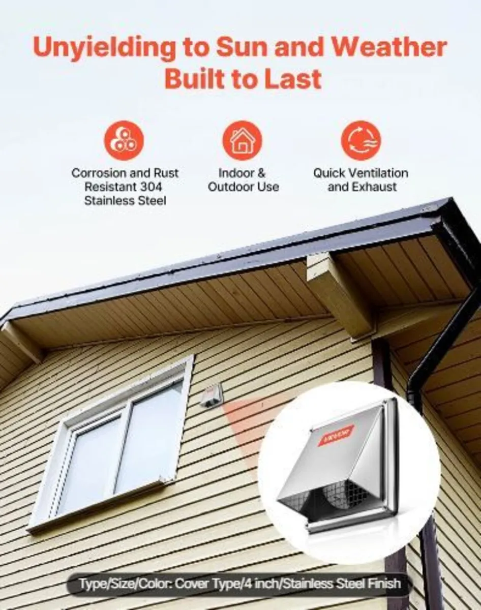 97mm External Extractor Wall Vent Cover - Image 4