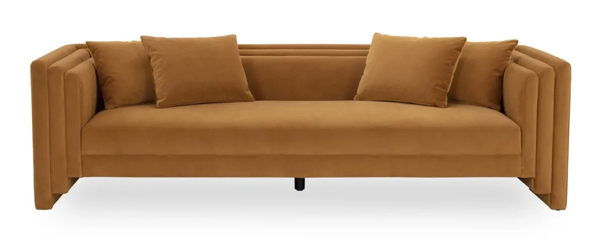 Contemporary Luxury Velvet Sofa – Like New - Image 1