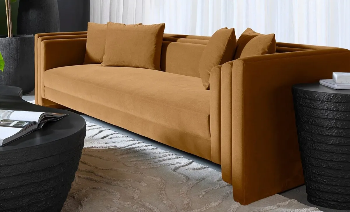 Contemporary Luxury Velvet Sofa – Like New - Image 2