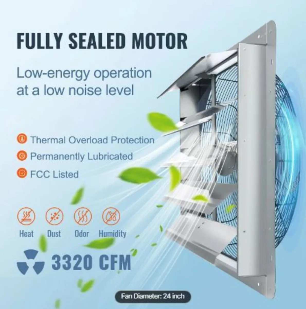 Shutter Exhaust Fan, 610 mm High-speed - Image 1