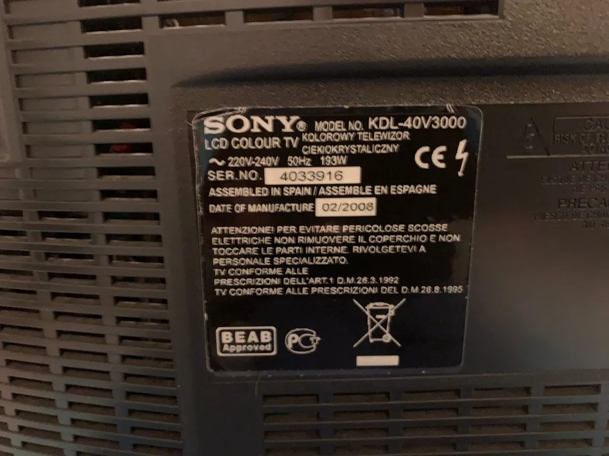 Sony Bravia full HD LCD 40” TV - Image 3