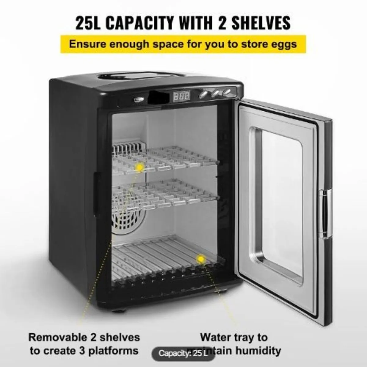 Black Reptile Incubator 25L Scientific Lab - Image 2