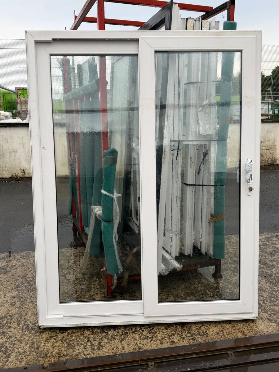 PVC sliding door white like new patio double door