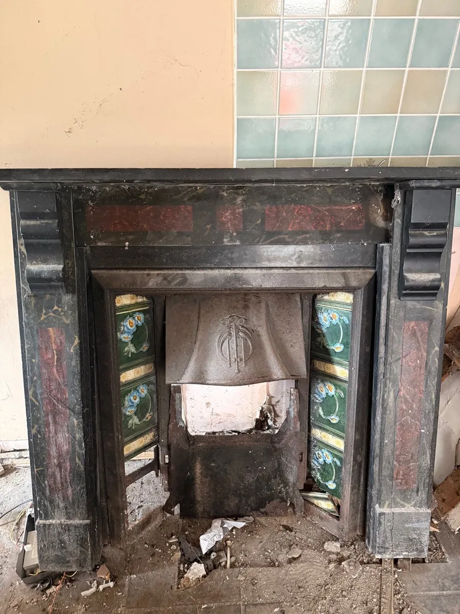 Victorian Cast Iron & Marble Fireplace