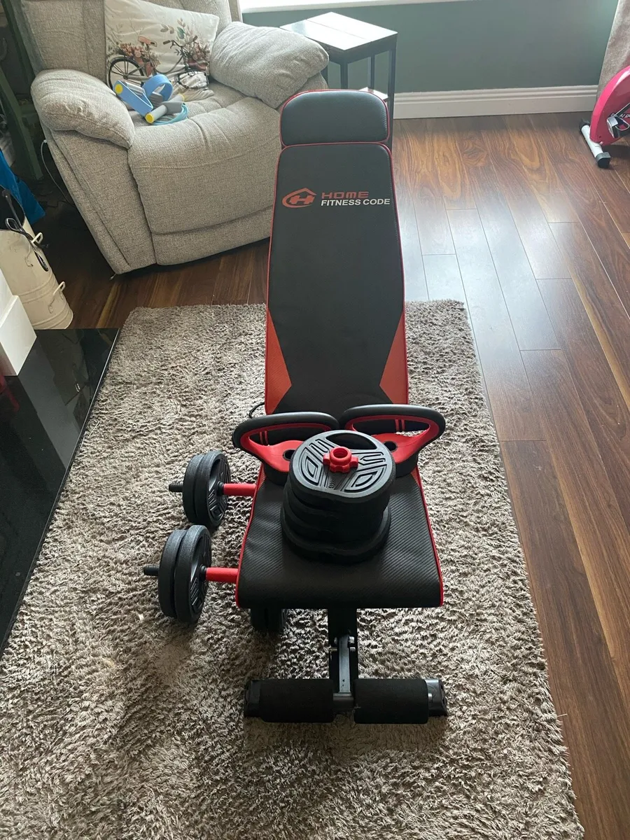 Weight Bench and Weights - Image 1