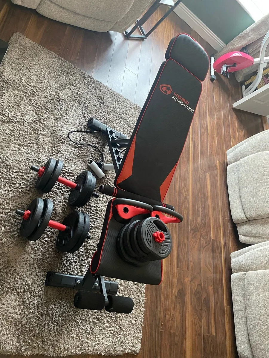 Weight Bench and Weights - Image 2