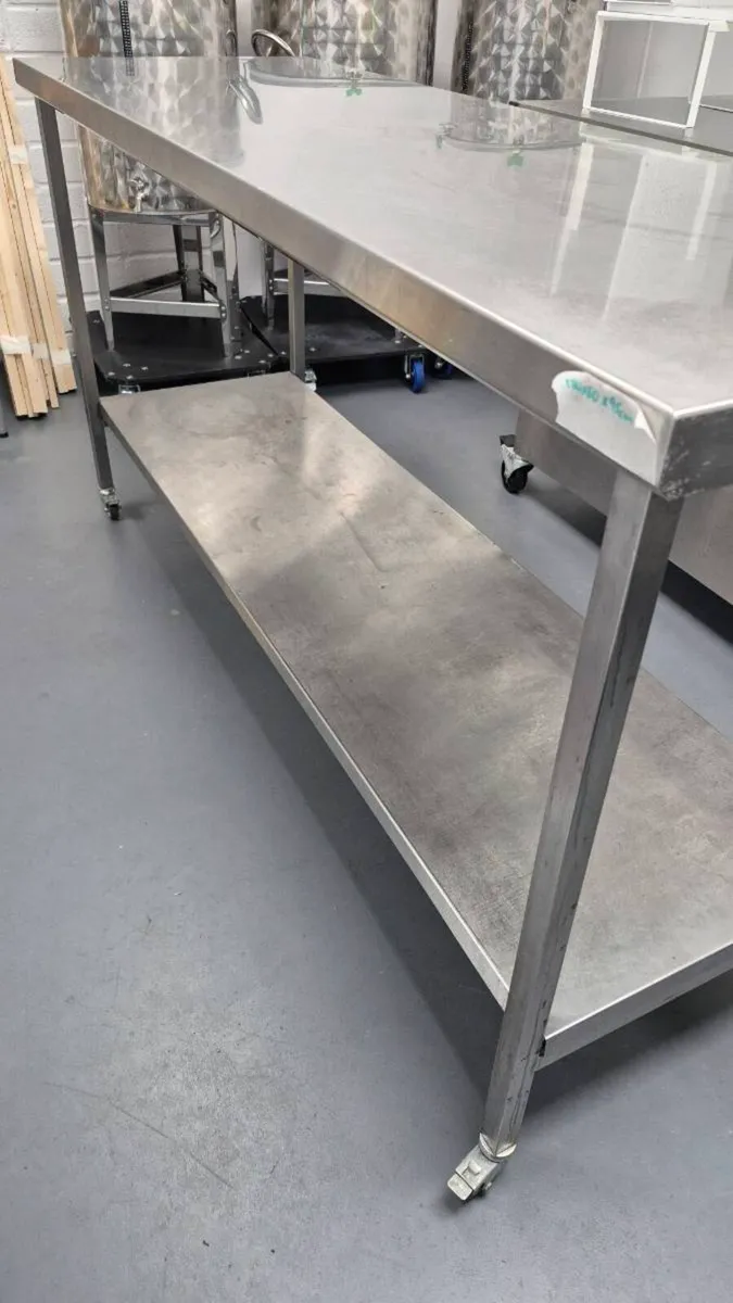 Stainless Steel worktop on wheels - Image 3