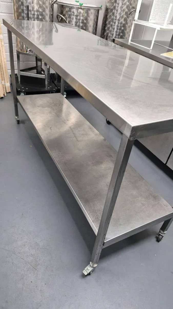 Stainless Steel worktop on wheels - Image 1