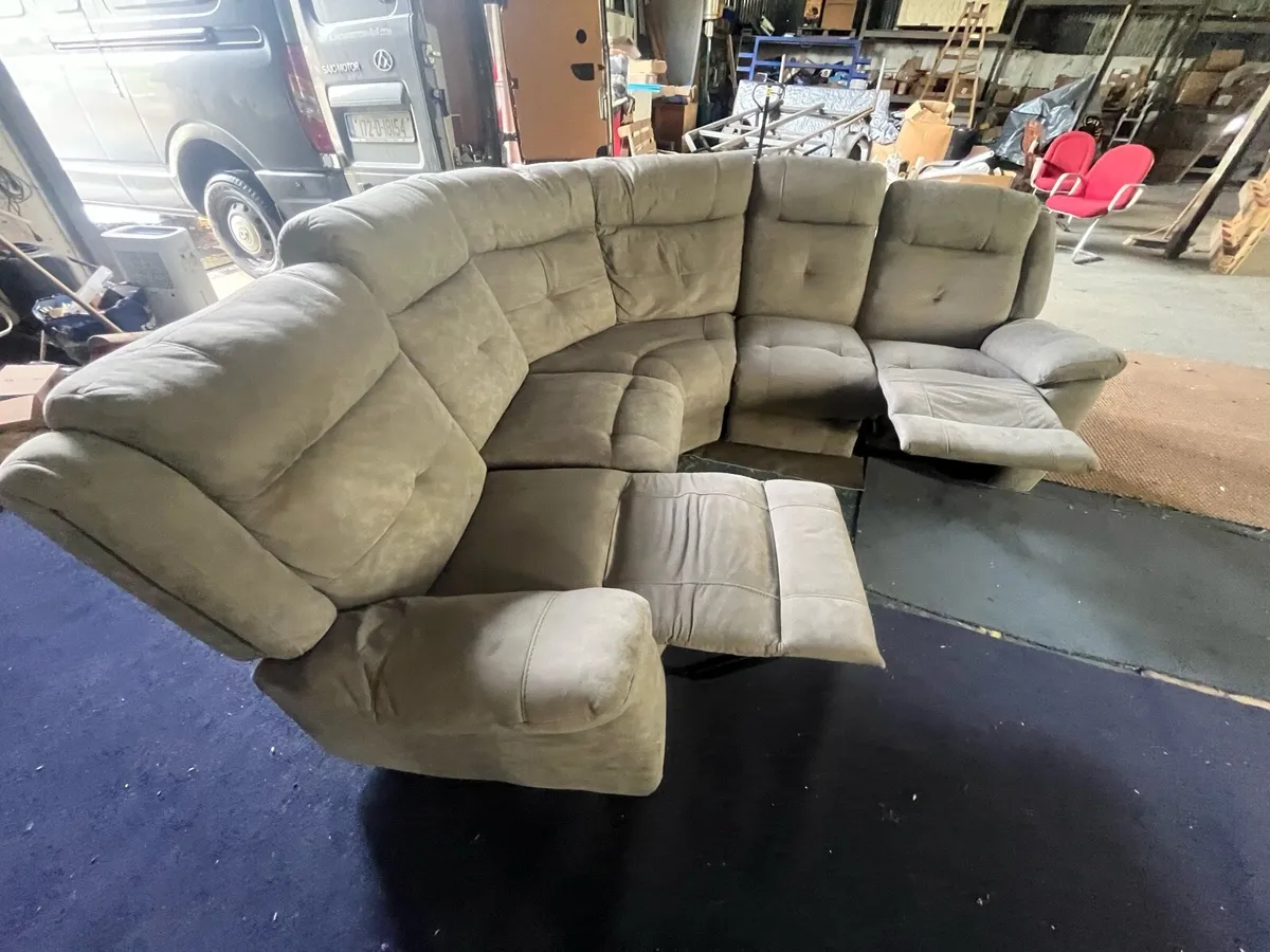 Lad e grey corner recliner sofa couch - Image 2
