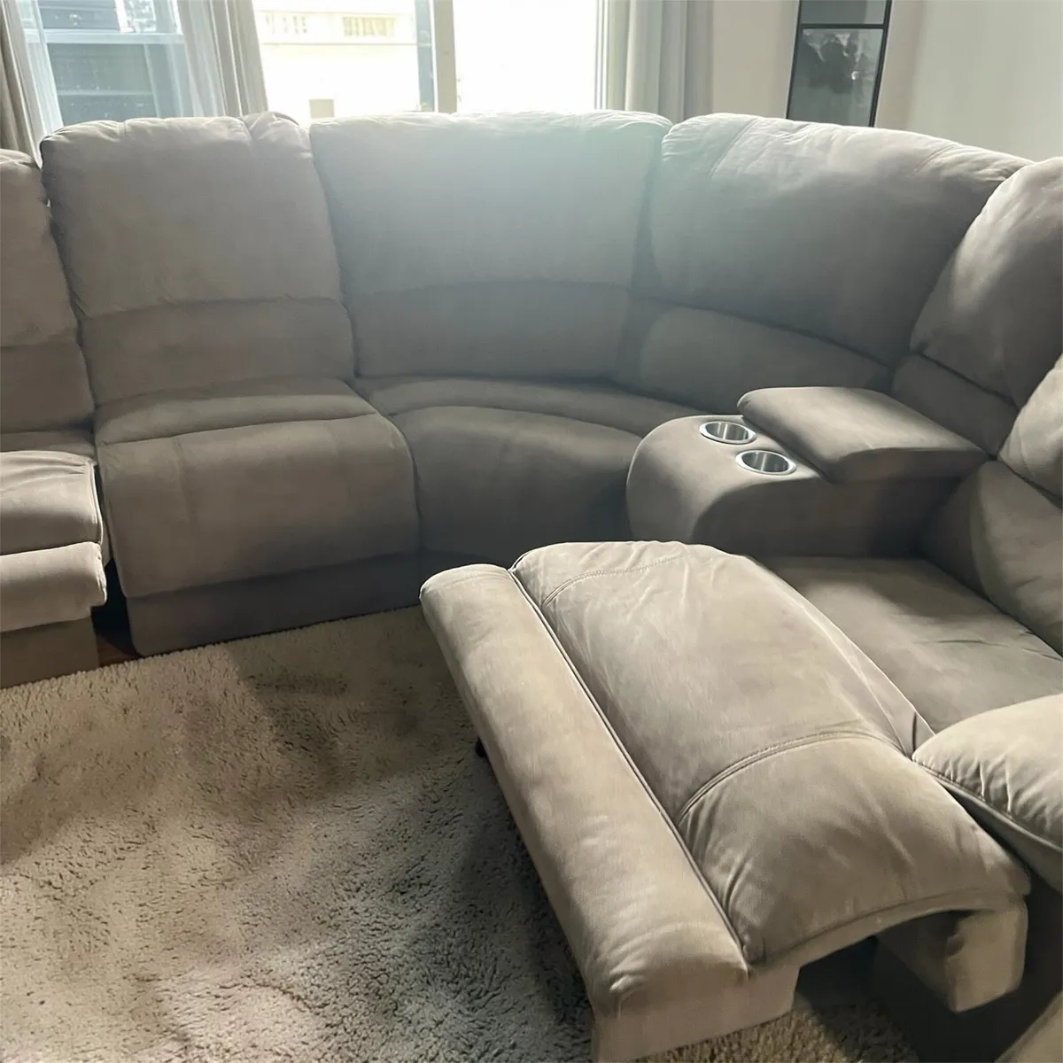 Beige corner recliner sofa set - Image 3
