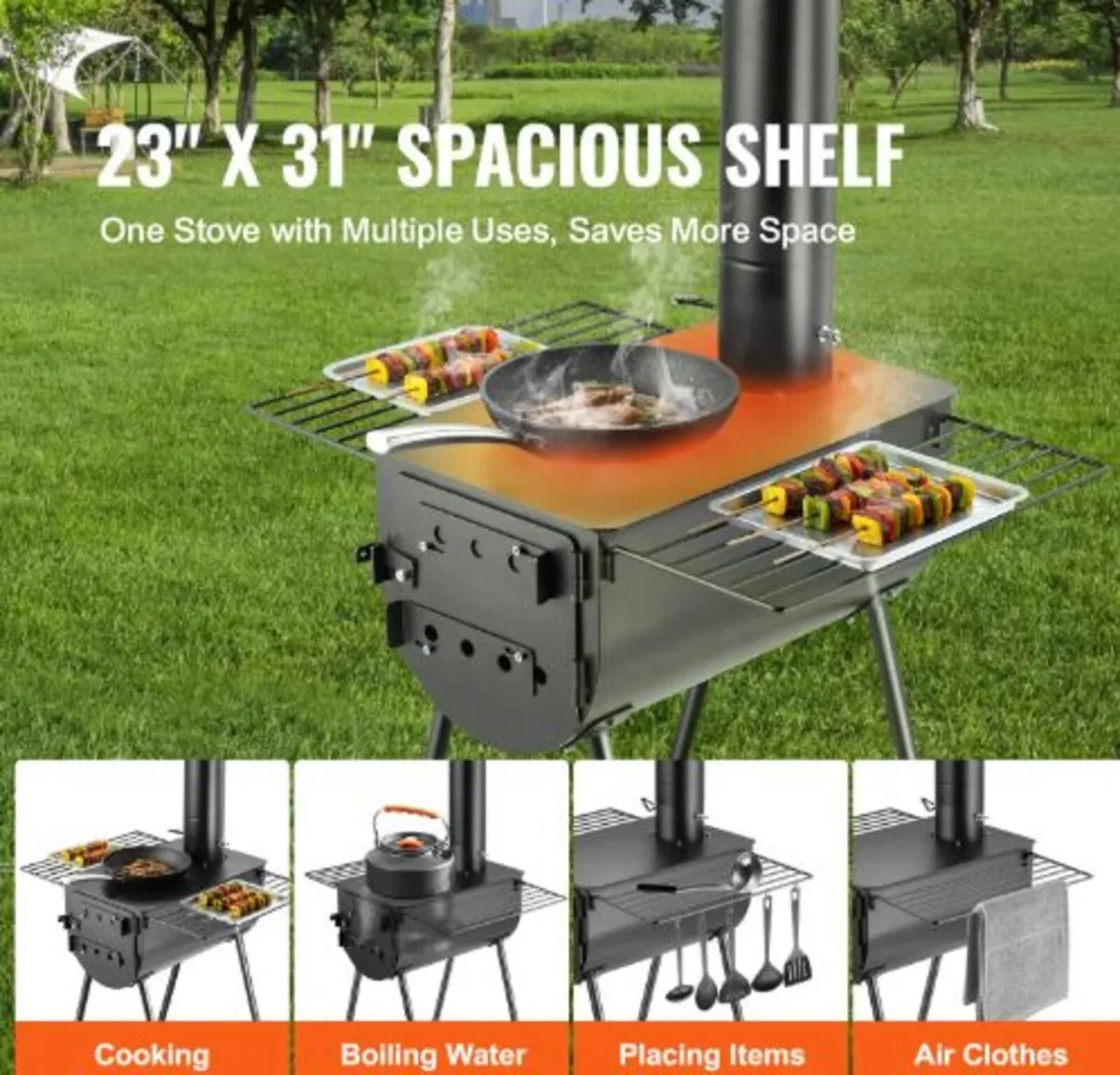 Wood Stove, 3 m, Alloy Steel Camping Tent Stove, - Image 3