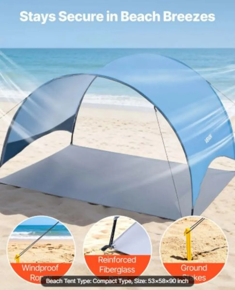 Beach Tent Sun Shelter for 3Person,UPF 50+ Protect - Image 3