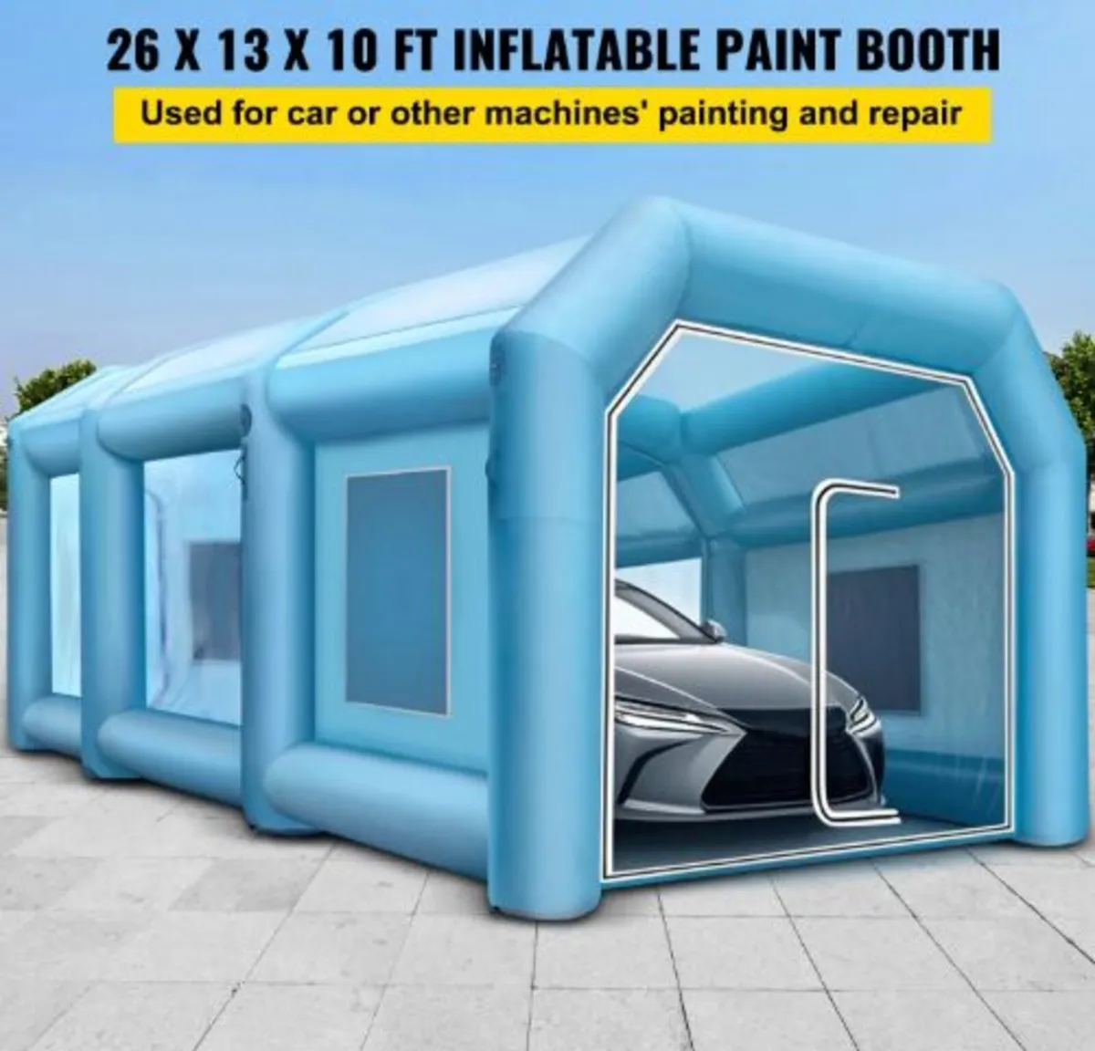 Inflatable Tent, 26x13x10Ft Inflatable Spray Booth - Image 2