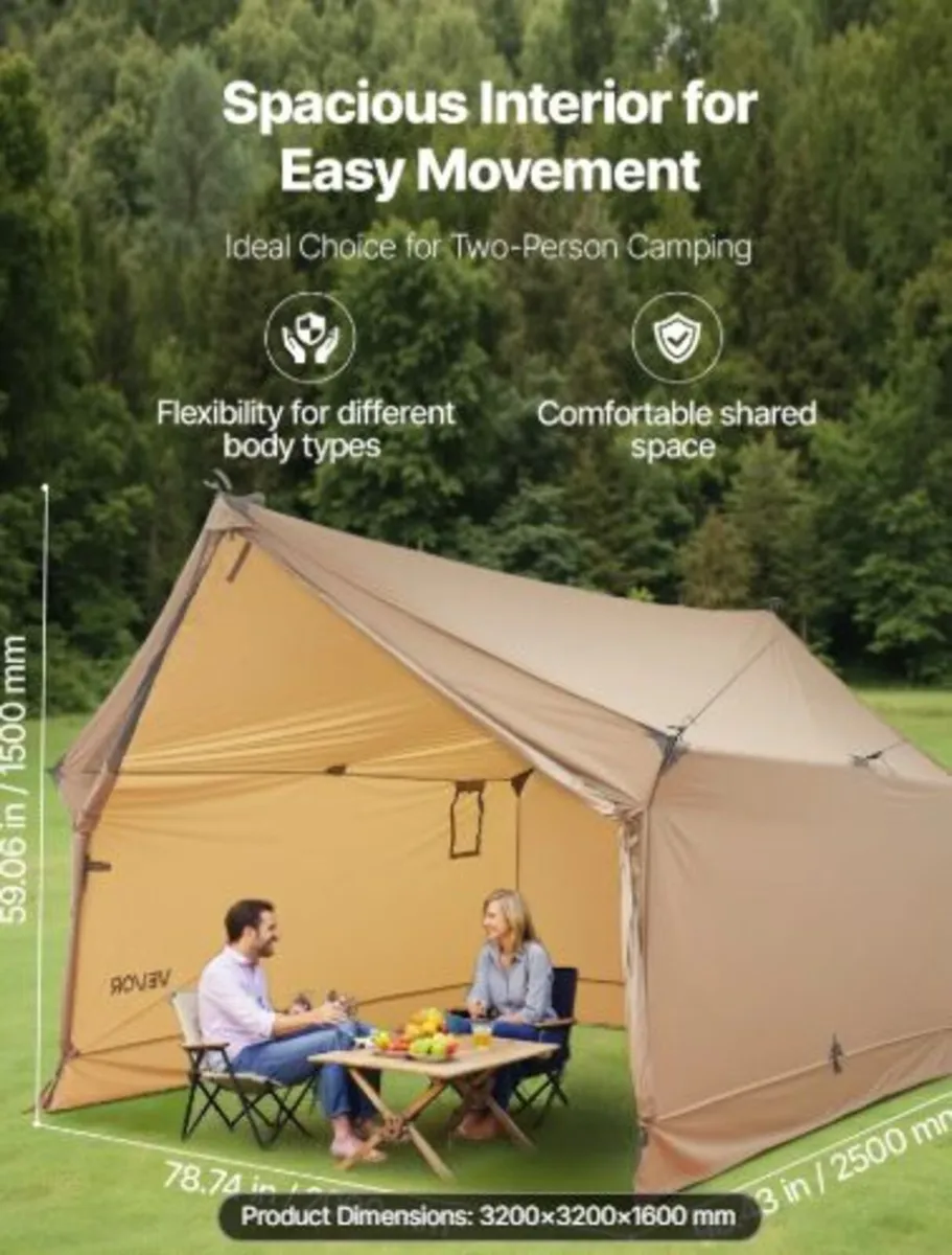 Camping Hot Tent, 2 Persons Cabin Hot Tent - Image 2