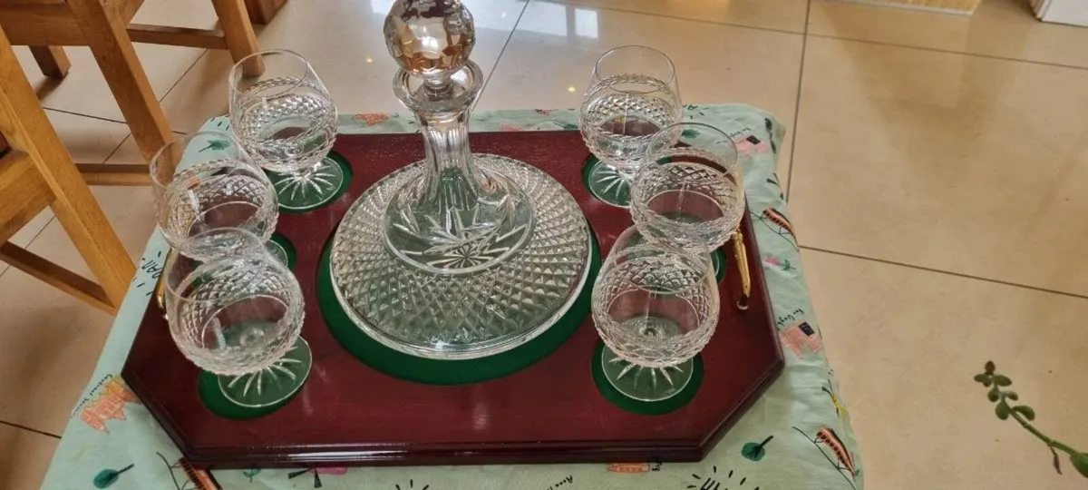 Galway Crystal Brandy glasses and Decanter - Image 1