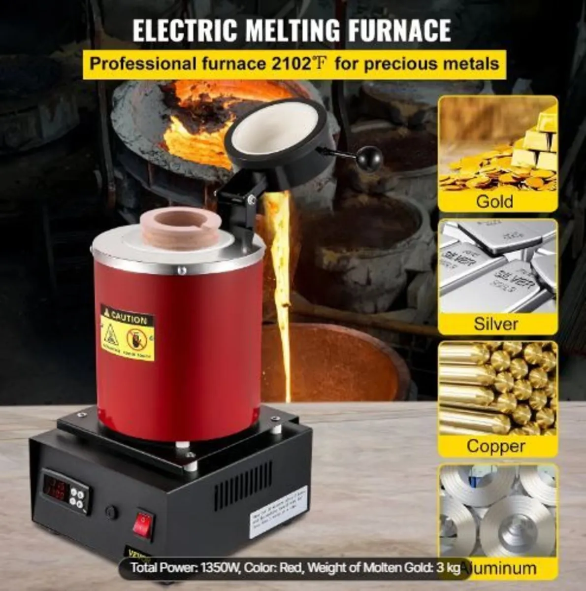 Gold Melting Furnace, 1350W - Image 2