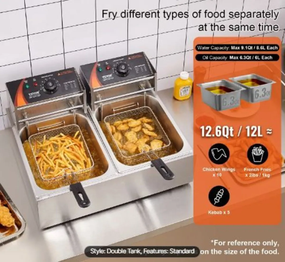 Commercial Electric Deep Fryer, 24L Large - Image 2