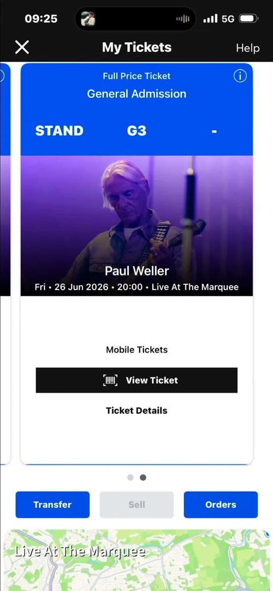Concert tickets  Paul Weller Standing x 2