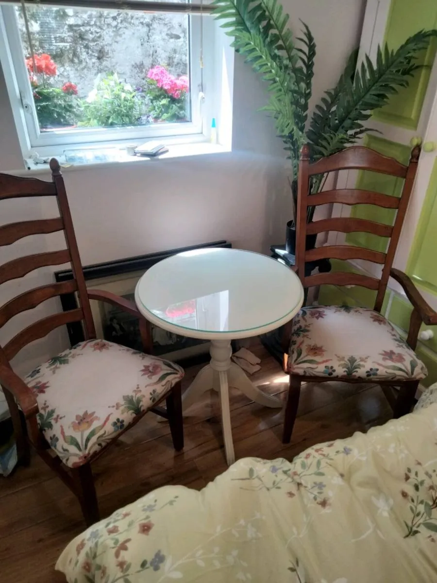 Table and two Carver Chairs - Image 2