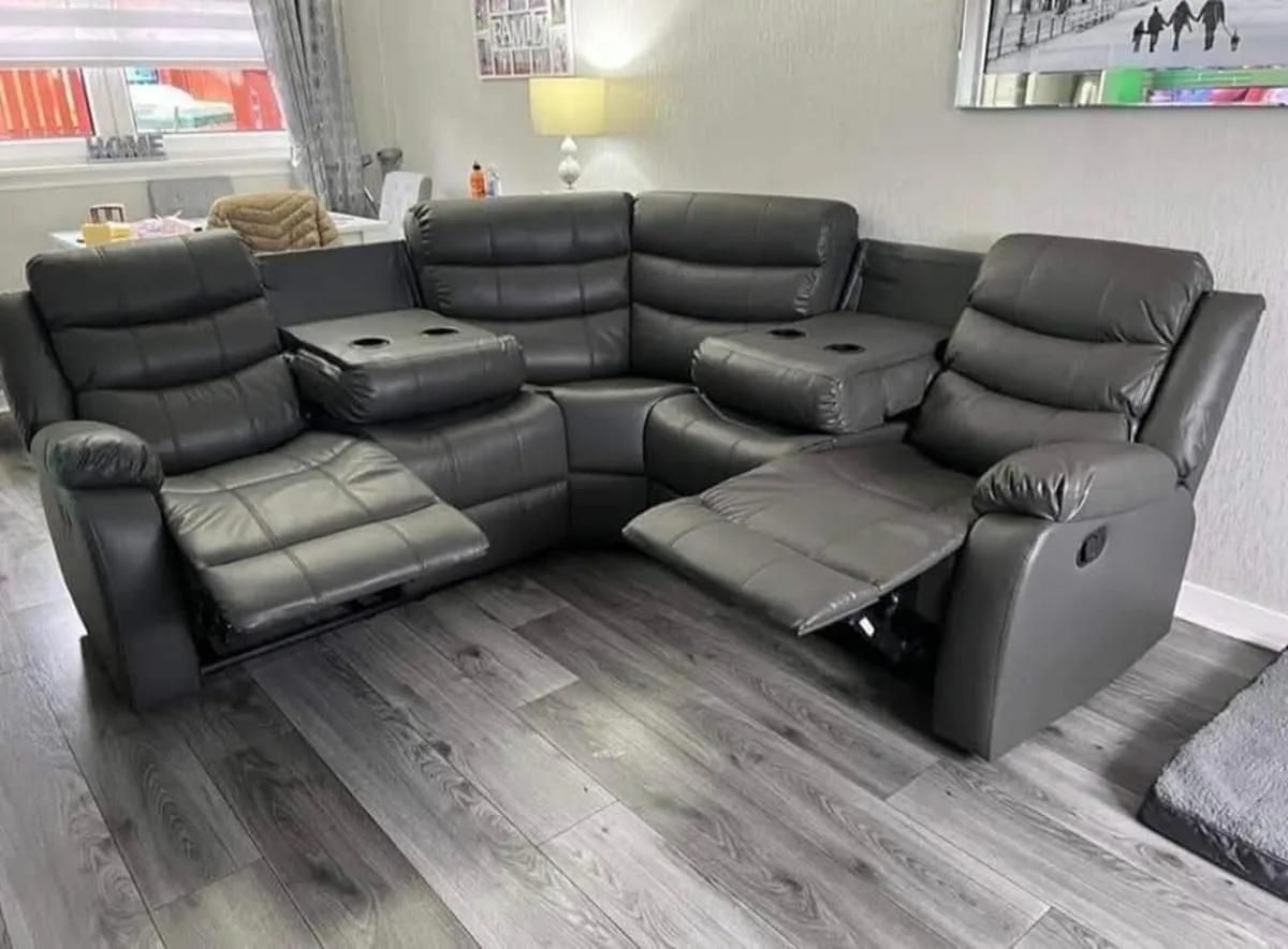 Roma Corner Manual Leather Recliner Sofa - Image 3