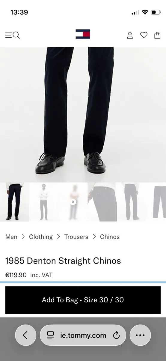 Tommy Hilfiger Straight Fit Chino new Navy 30/30 - Image 4