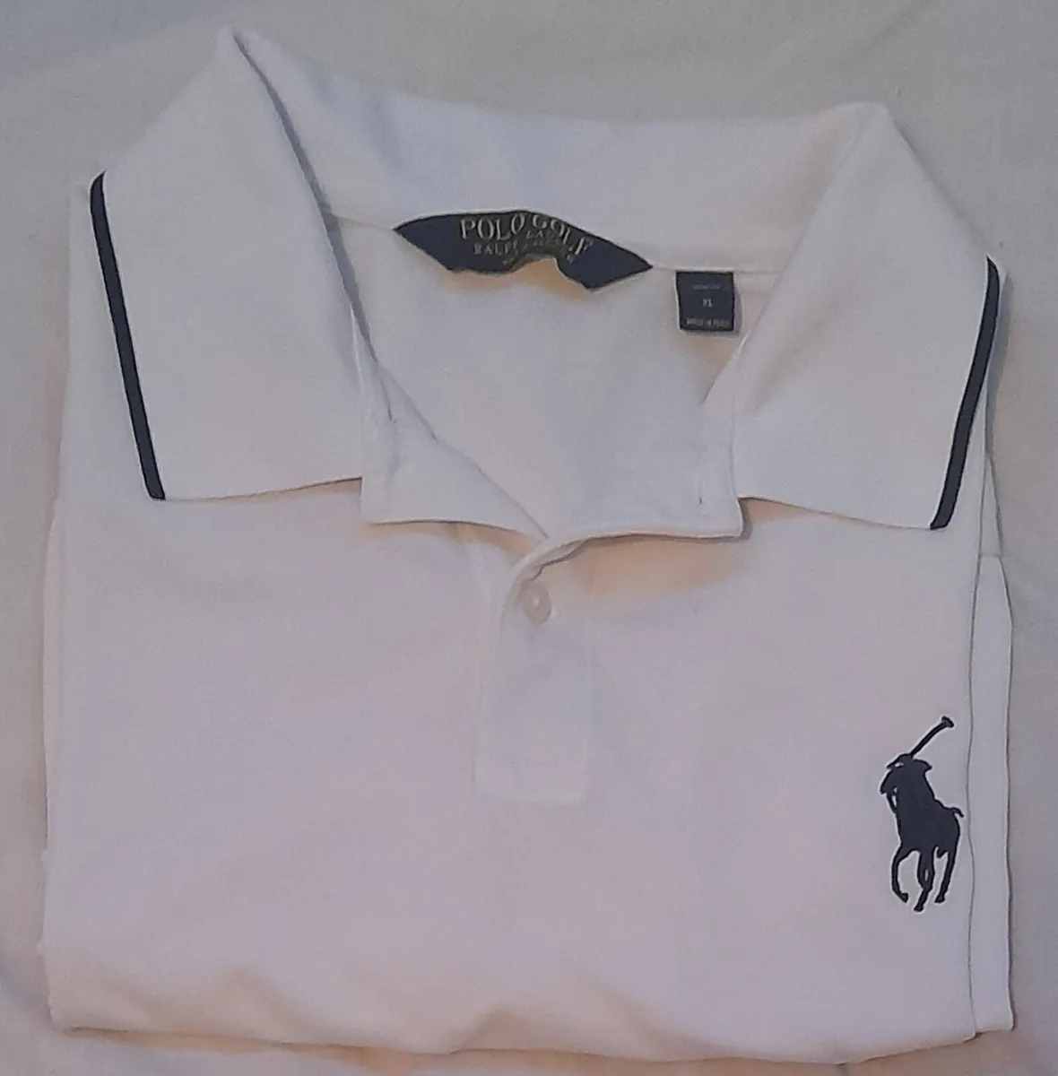 Polo Golf Ralph Lauren White Polo Shirt XL Navy - Image 1
